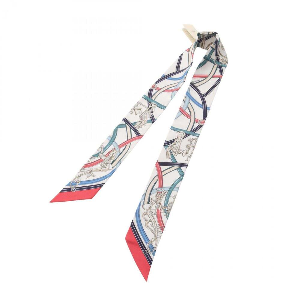 HERMES Authentic White Silk Scarf - Picture 3 of 5